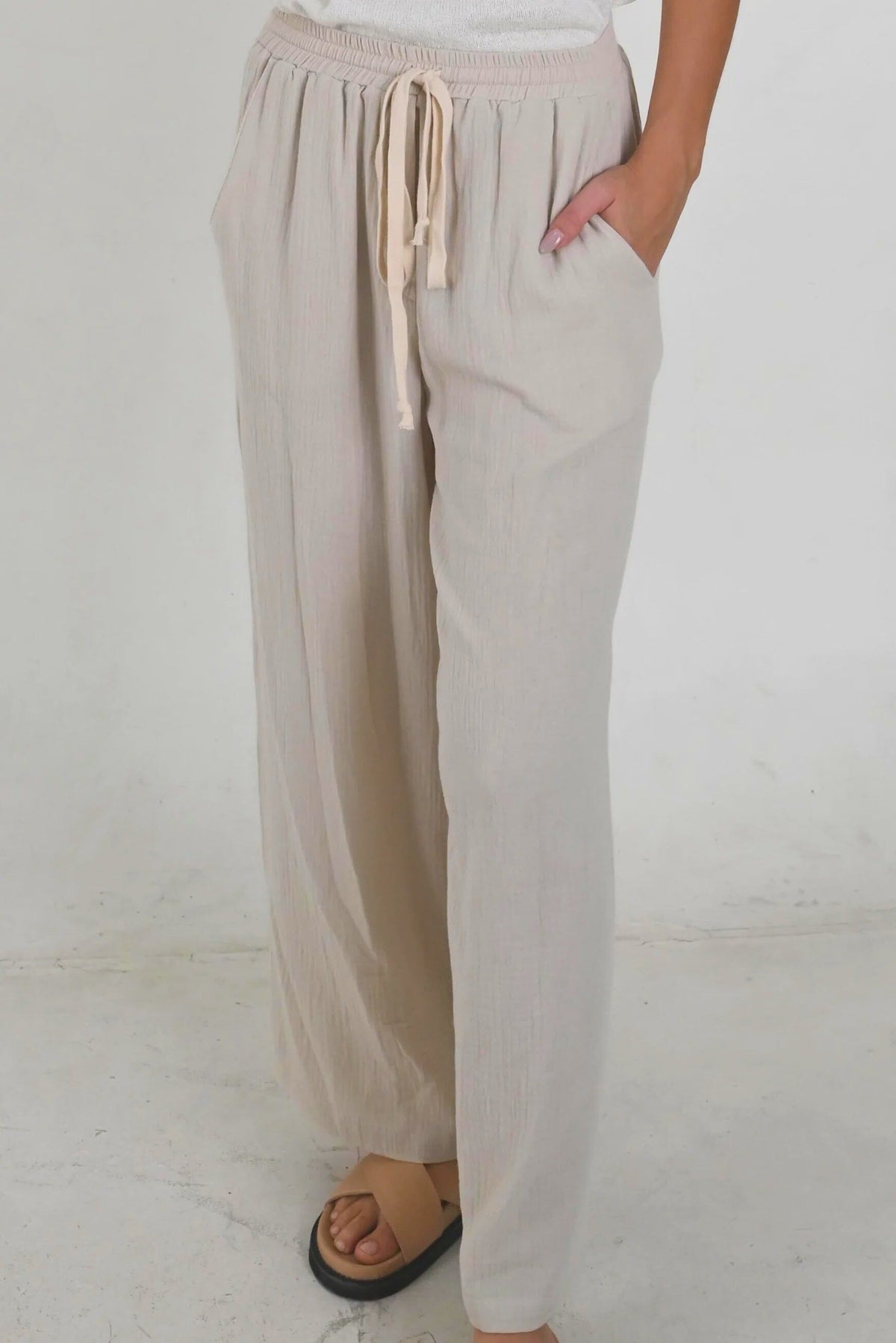 Ava Oyster Cotton Pant Pants AMIRA 