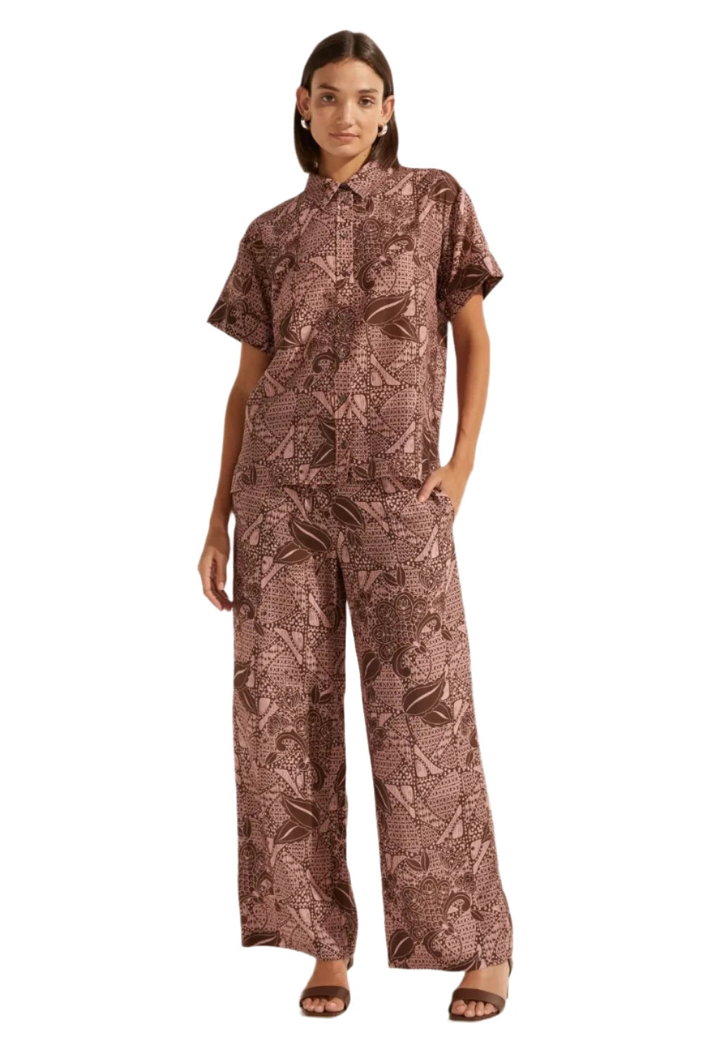 Breeze Pant-Cacao Batik Pants Zoe Kratzmann 