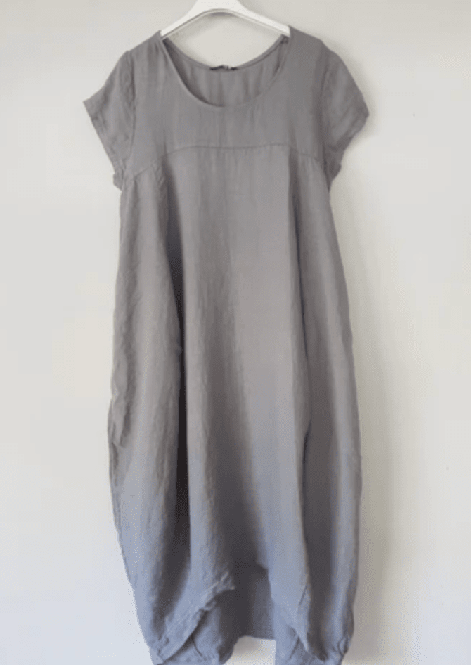 Classic Linen Dress Dress Frederic m Charcoal 