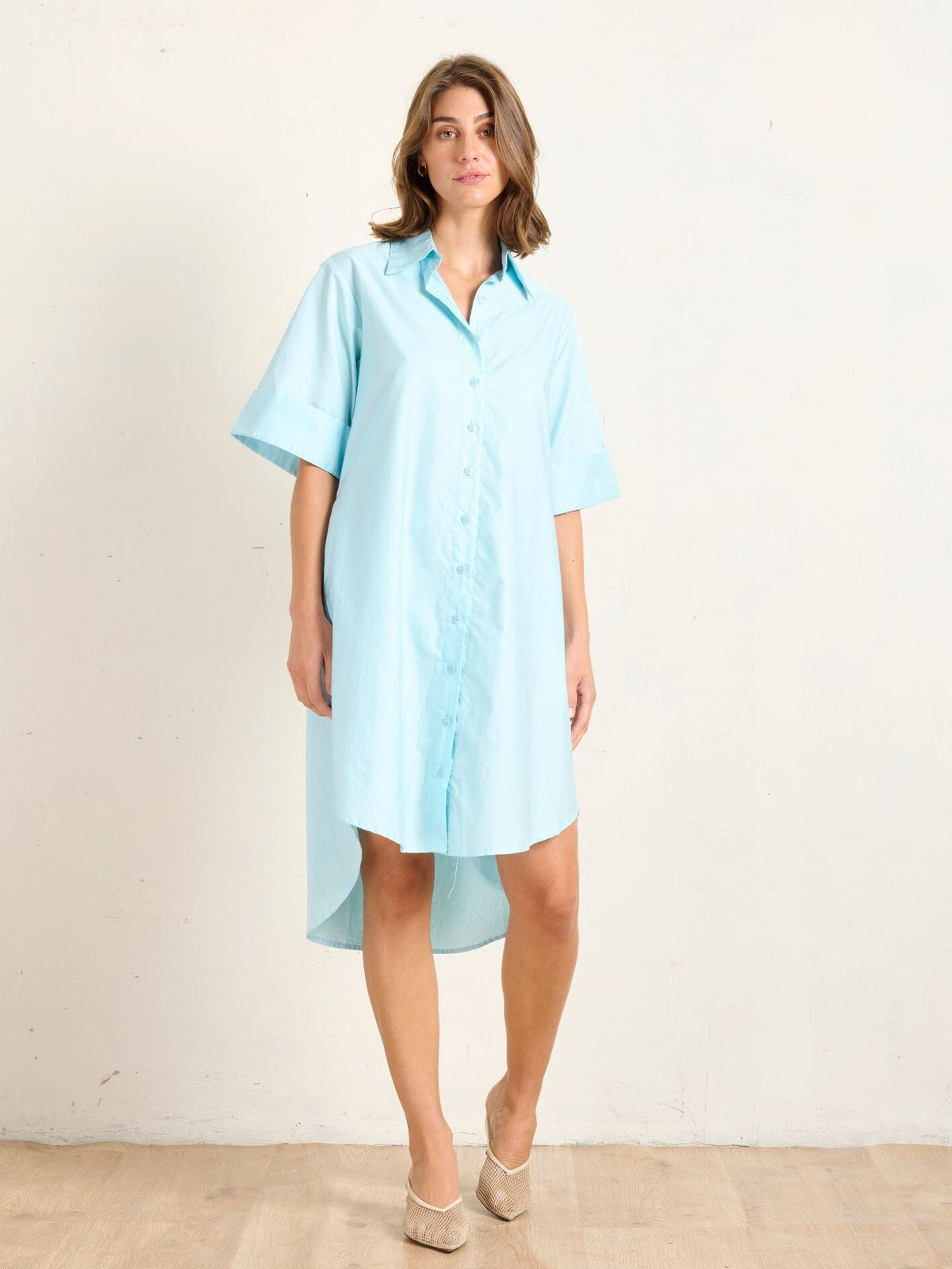 Cuff Shirt Dress Dress State of Embrace 