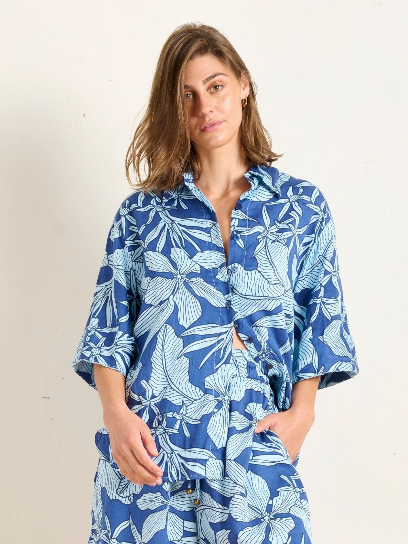 Foliage Cuff Shirt Top State of Embrace 