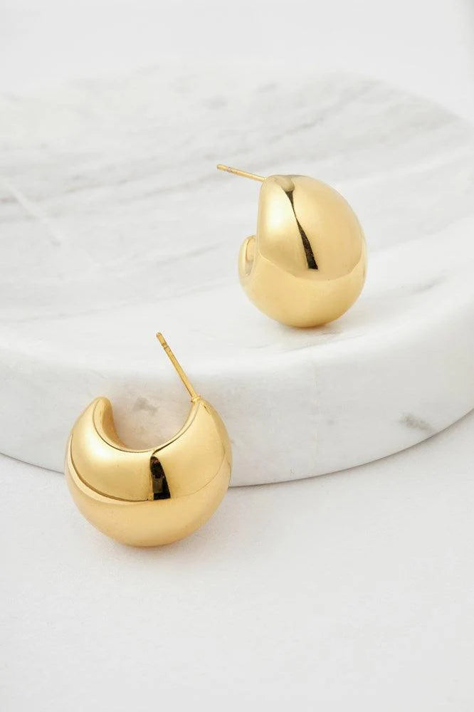 Hailey Hoop Earrings Urban Tonik Gold 