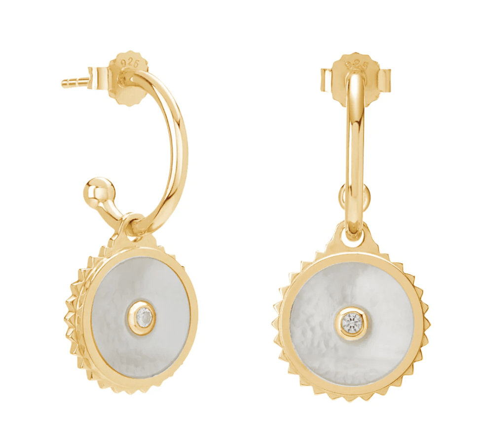 Halcyon Shield Earrings-18kt Gold Plate Jewellery Murkani 