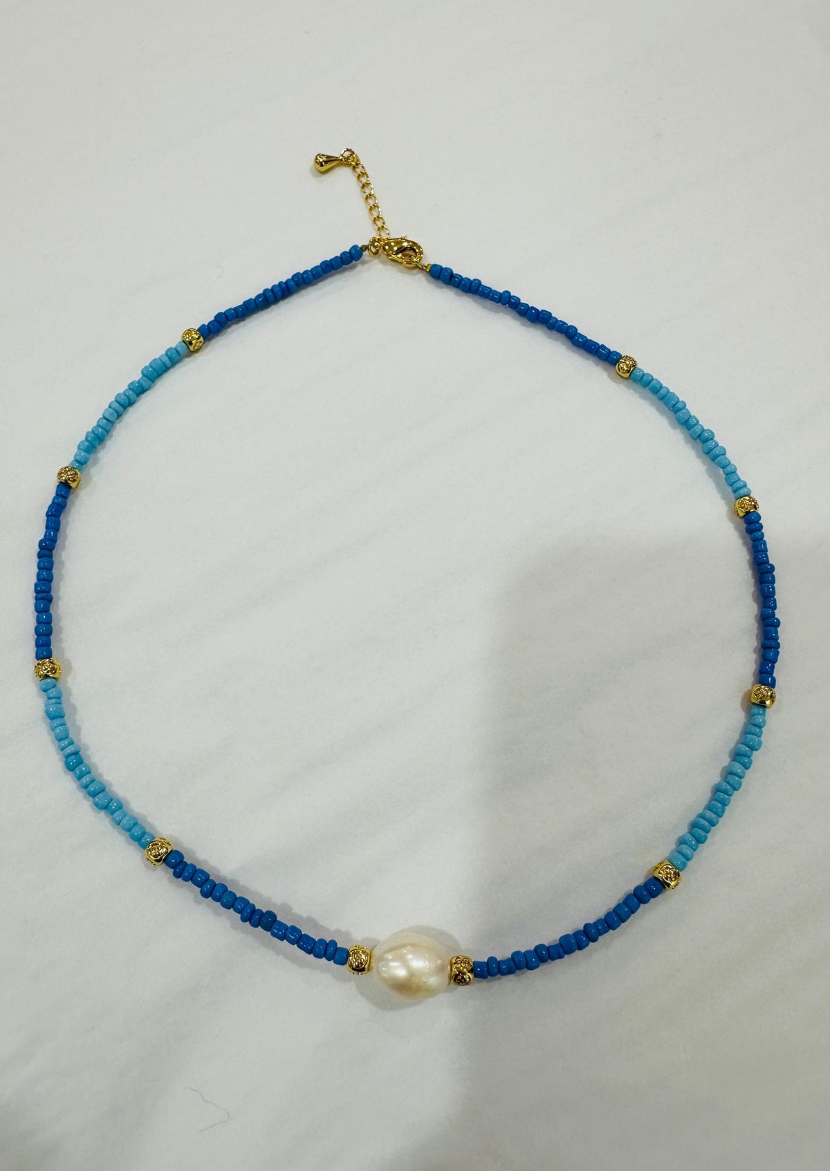 Jess Moroccan pearl Bead Necklace Jewellery Marcel &amp; Harper Blue 