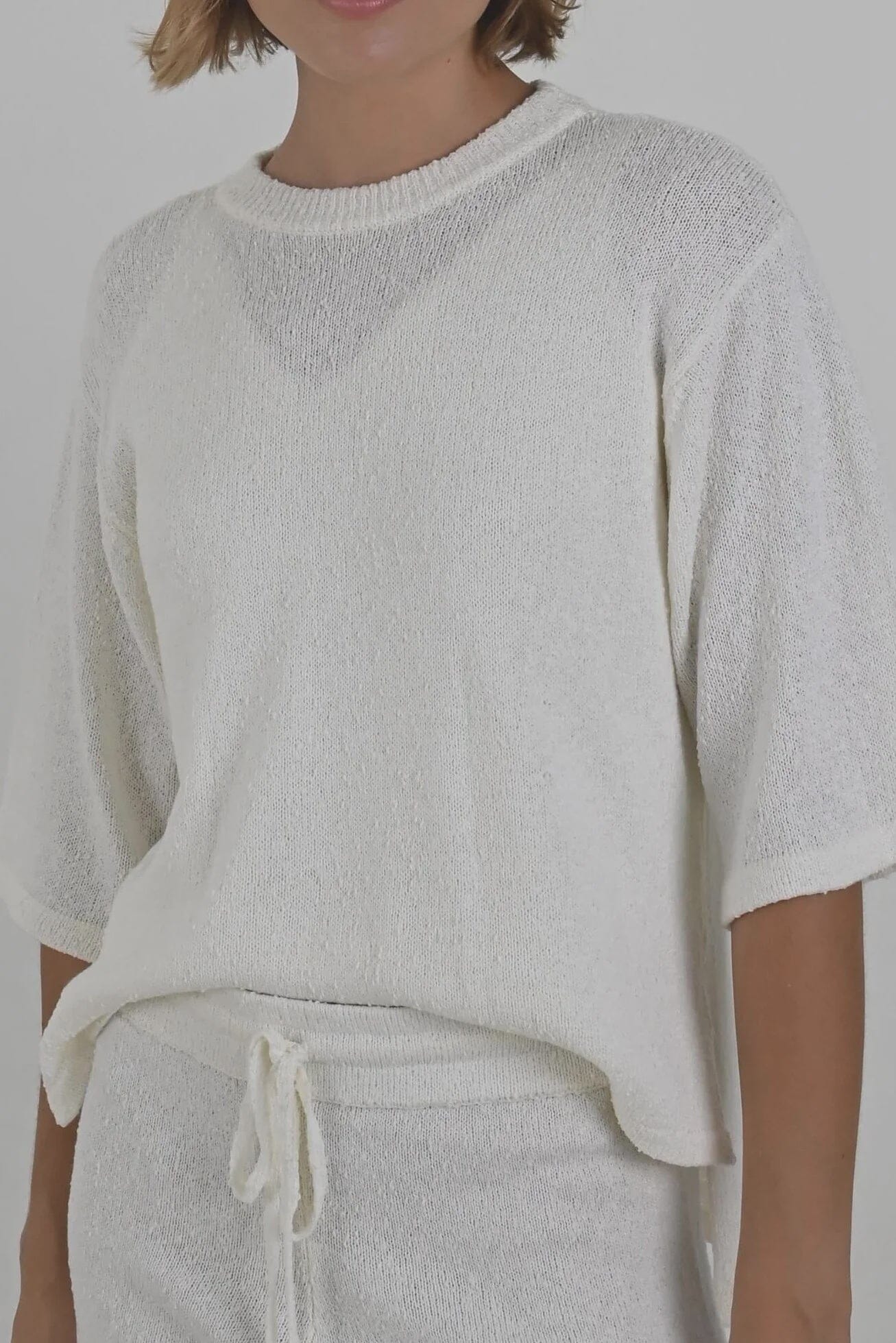 Laura Knit Tee-White Top AMIRA 