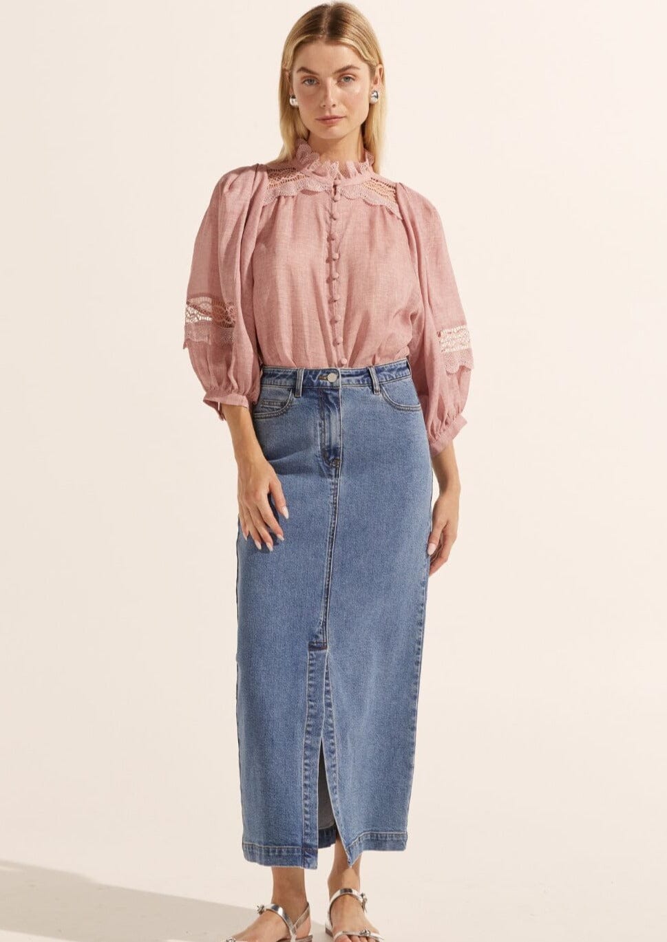 Meridian Skirt-Mid Wash Denim Skirt Zoe Kratzmann 