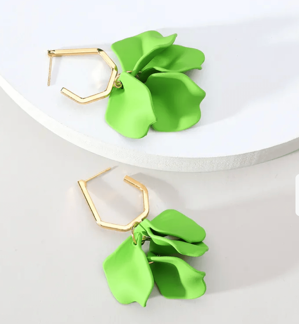 Petal Earrings Earrings Urban Tonik Apple Green 