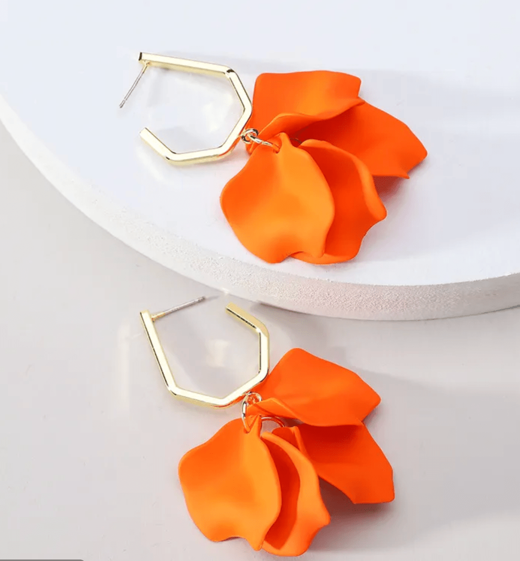 Petal Earrings Earrings Urban Tonik Orange Fluer 