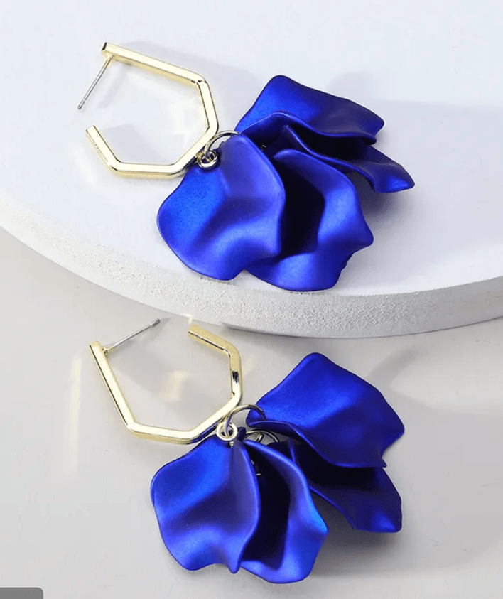 Petal Earrings Earrings Urban Tonik Sapphire Blue Hoop 