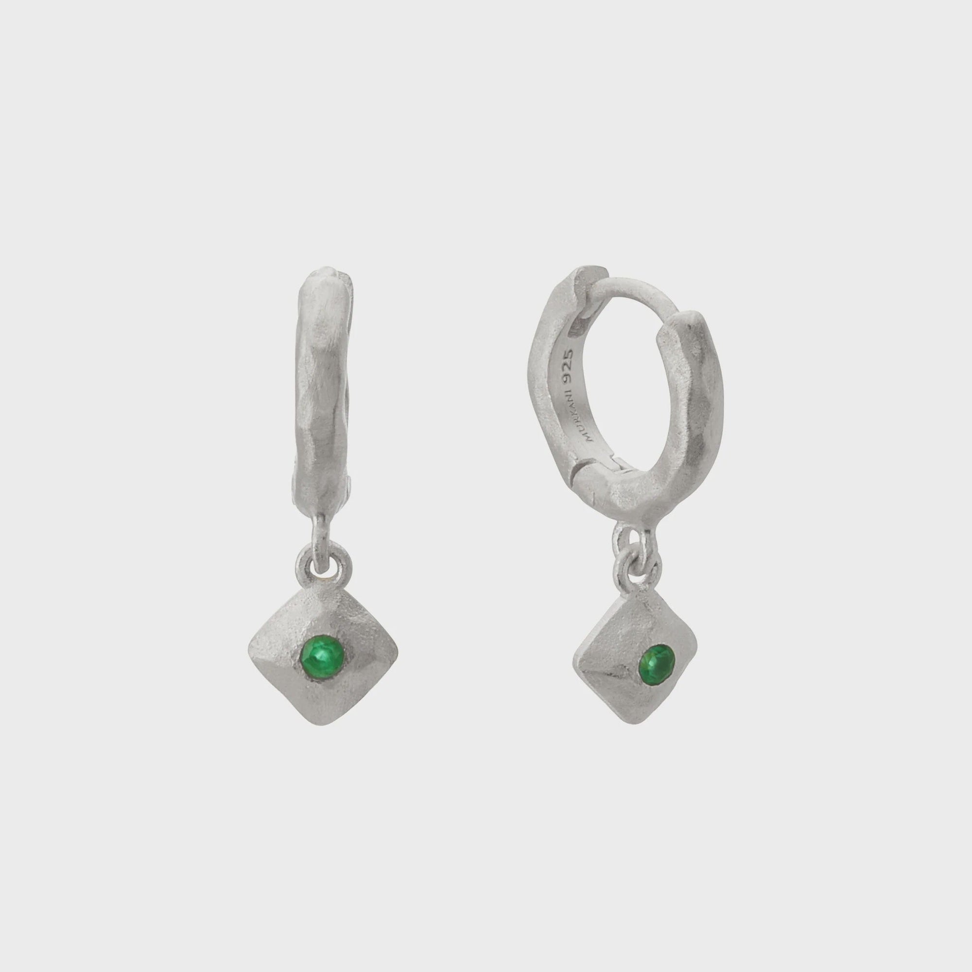 Wandering Soul Green Onyx Huggie Earrings Jewellery Murkani 